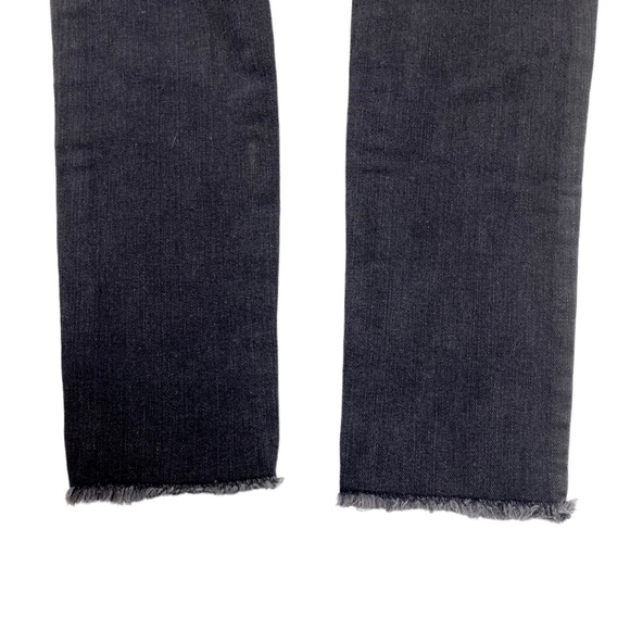 Anine Bing Low Pocket Distressed Knee Skinny Jeans in Washed Black - Picture 7 of 9